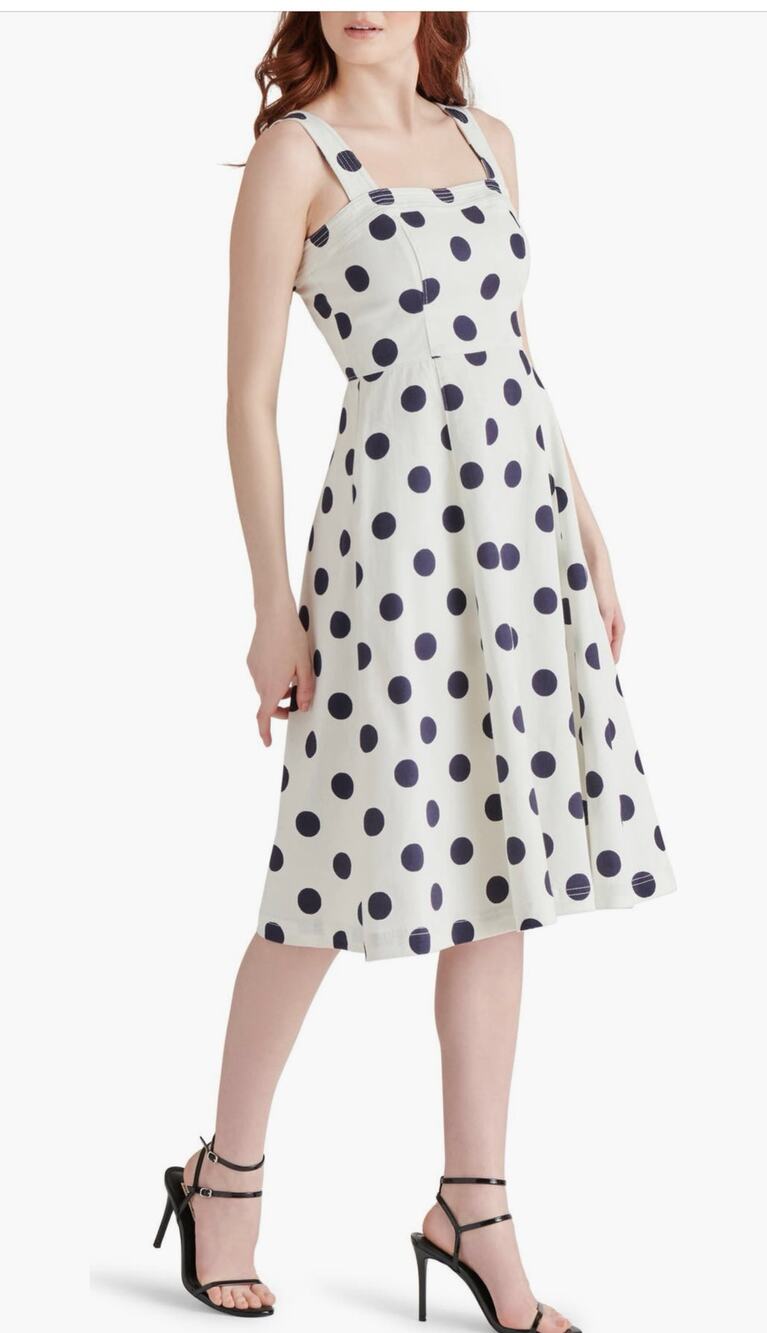Steve Madden Dolly Polka Dot Midi Dress - Size 4